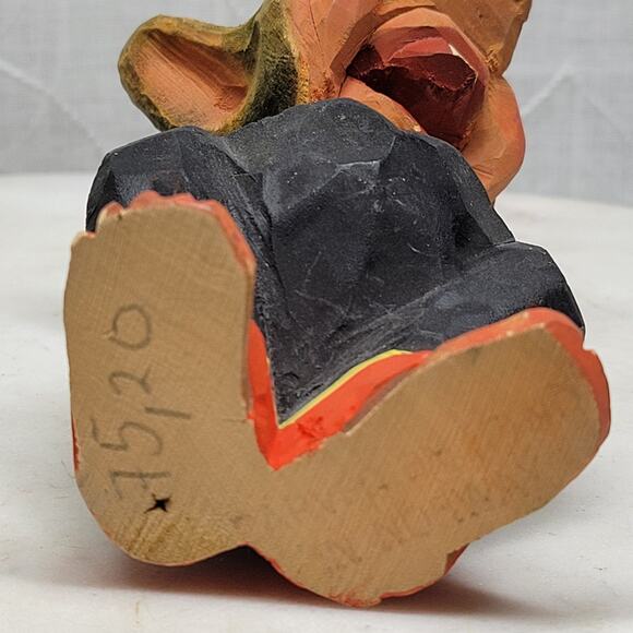 Henning Norway Hand Carved Troll Figurine Signed Vintage Wood Folk Art 7520 - Picture 9 of 11
